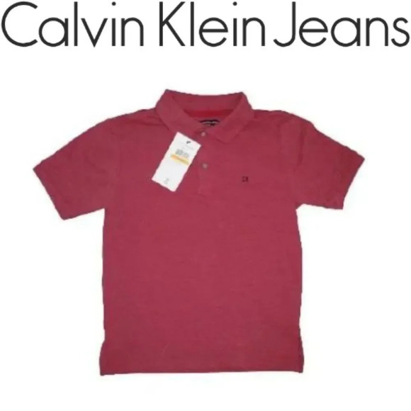 Calvin klein jeans Boy's Red Short Sleeve Comfort T Shirt Size Small 8 - Picture 1 of 5